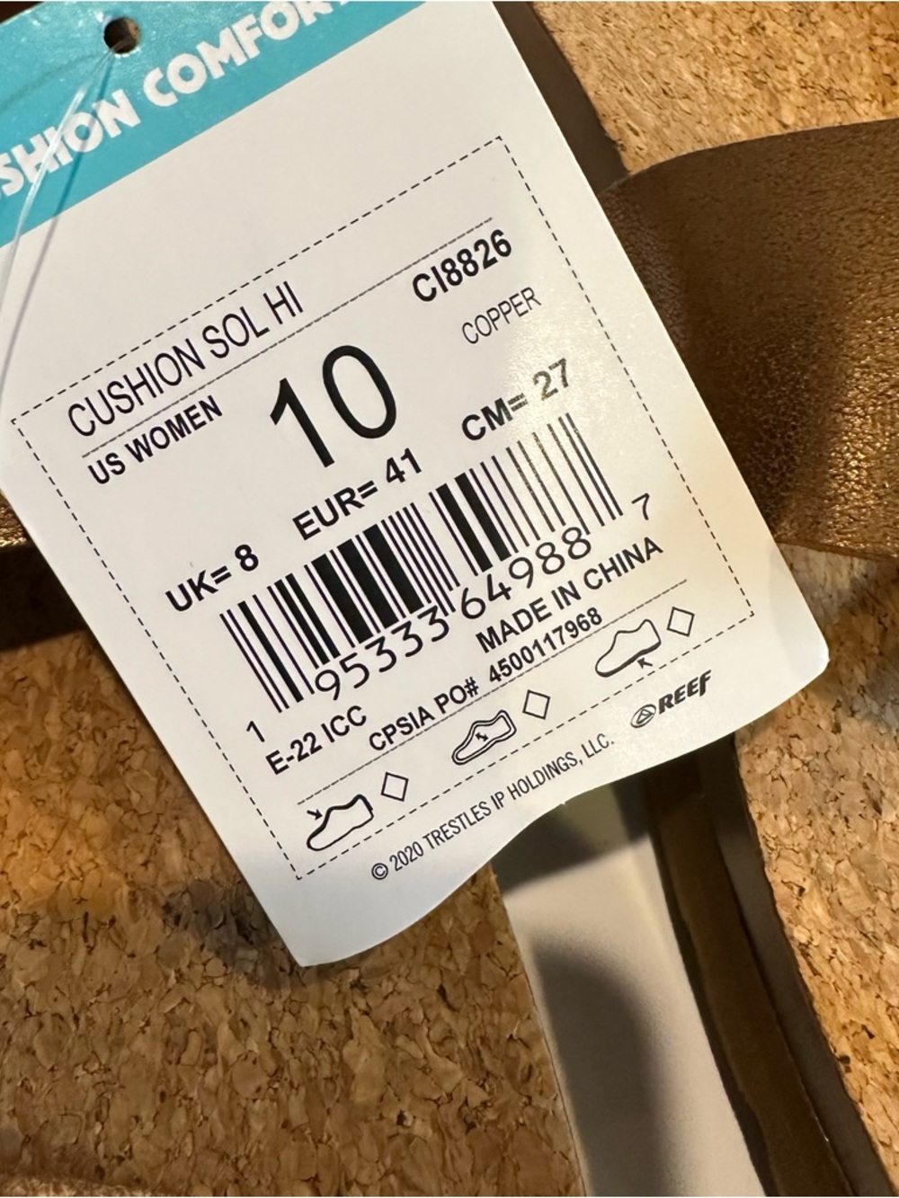 Reef Women’s Cork Slide Sandals in Rose Gold - Picture 6 of 6